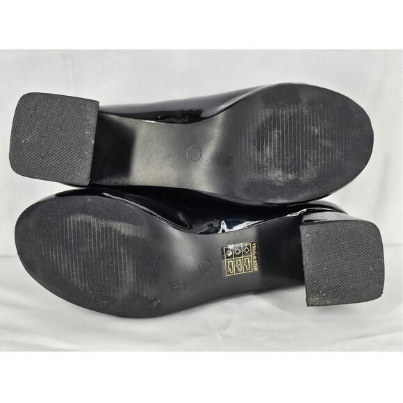 CIDER WOMEN'S BLACK PATENT LEATHER CHUNKY 2" HEEL MARY JANE SHOES SIZE 39 US 8.5 - Picture 9 of 11
